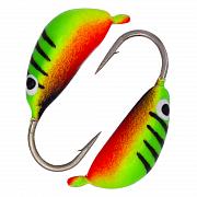 Банан d 2,5 мм, вес 0,5 гр, малек салатовый+красно-черный с полосками /10 шт/